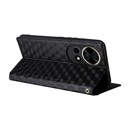 For Huawei nova 12 5G Case Rhombus Imprinted Leather Flip Phone Case