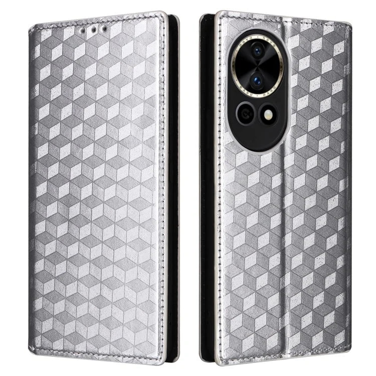 For Huawei nova 12 5G Case Rhombus Imprinted Leather Flip Phone Case