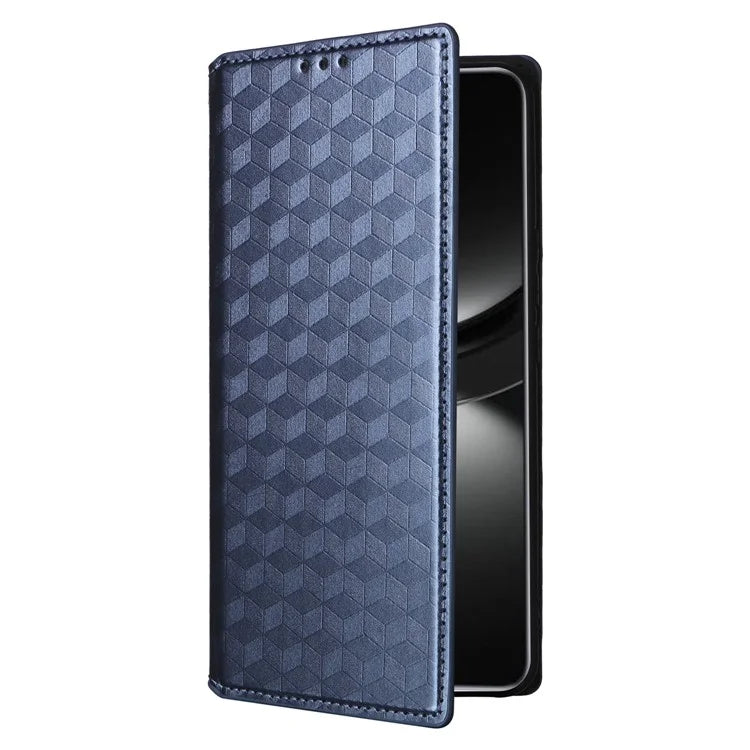 For Huawei nova 12 5G Case Rhombus Imprinted Leather Flip Phone Case