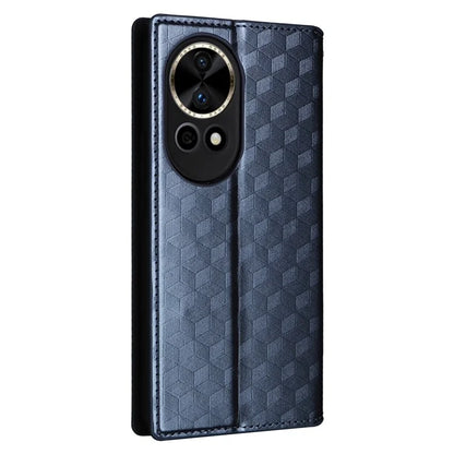 For Huawei nova 12 5G Case Rhombus Imprinted Leather Flip Phone Case