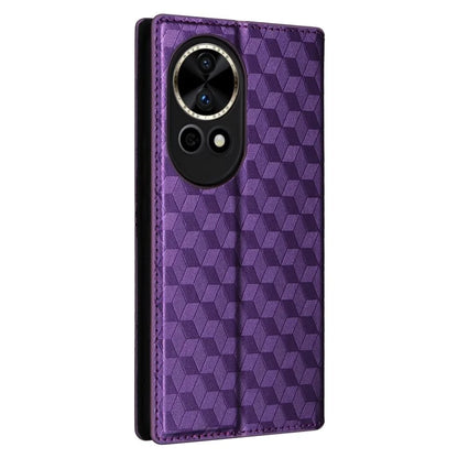 For Huawei nova 12 5G Case Rhombus Imprinted Leather Flip Phone Case