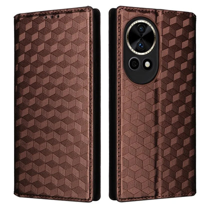 For Huawei nova 12 5G Case Rhombus Imprinted Leather Flip Phone Case