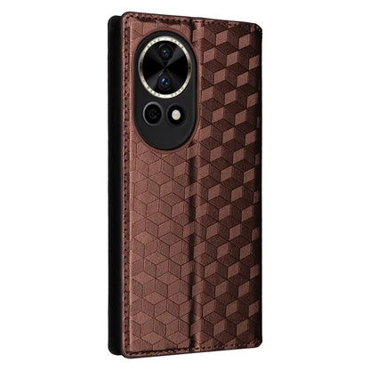 For Huawei nova 12 5G Case Rhombus Imprinted Leather Flip Phone Case