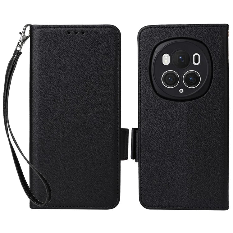 For Honor Magic6 Pro 5G Phone Case PU Leather Wallet Magnetic Clasp Drop-proof Cover