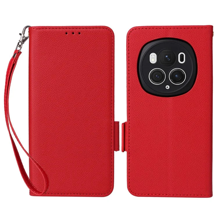 For Honor Magic6 Pro 5G Phone Case PU Leather Wallet Magnetic Clasp Drop-proof Cover