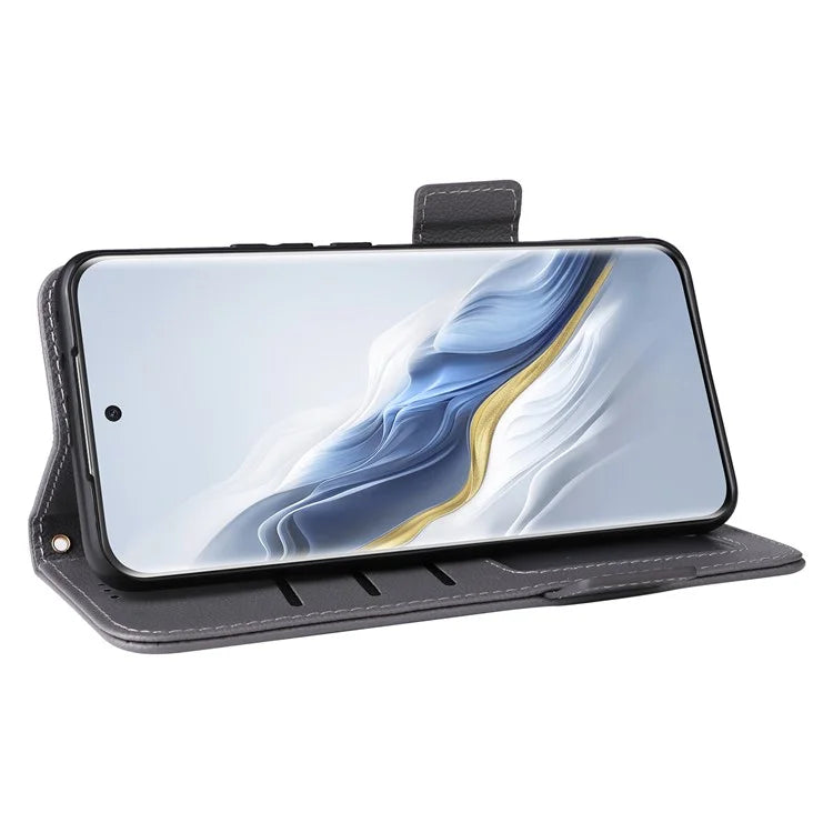 For Honor Magic6 Pro 5G Phone Case PU Leather Wallet Magnetic Clasp Drop-proof Cover