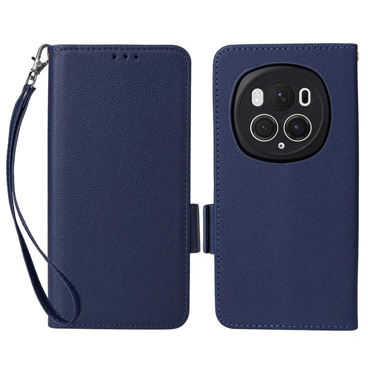 For Honor Magic6 Pro 5G Phone Case PU Leather Wallet Magnetic Clasp Drop-proof Cover