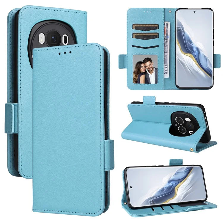 For Honor Magic6 Pro 5G Phone Case PU Leather Wallet Magnetic Clasp Drop-proof Cover