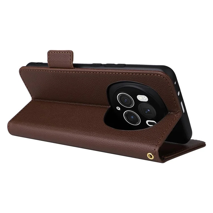 For Honor Magic6 Pro 5G Phone Case PU Leather Wallet Magnetic Clasp Drop-proof Cover