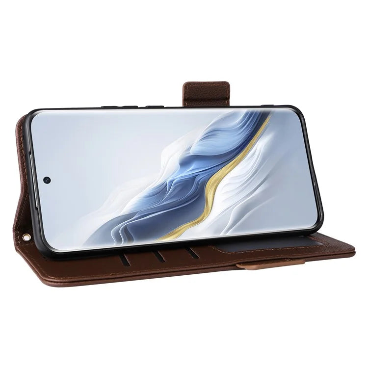For Honor Magic6 Pro 5G Phone Case PU Leather Wallet Magnetic Clasp Drop-proof Cover