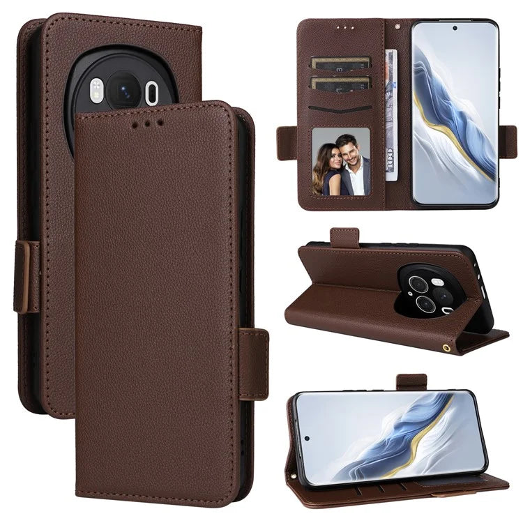 For Honor Magic6 Pro 5G Phone Case PU Leather Wallet Magnetic Clasp Drop-proof Cover