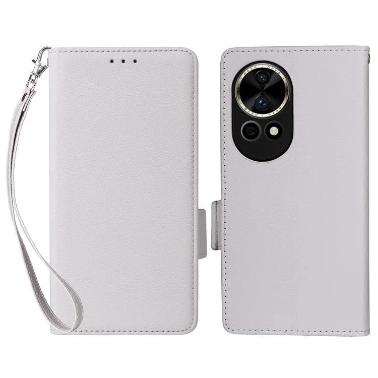 For Huawei nova 12 5G Cell Phone Case Litchi Texture Leather Wallet Protective Folio Cover