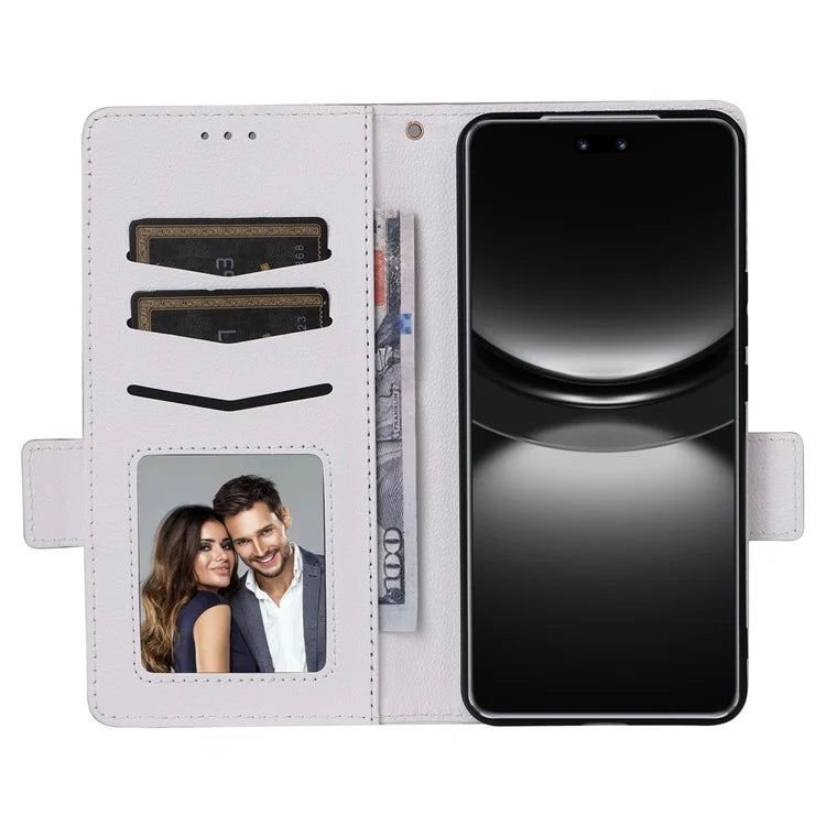 For Huawei nova 12 5G Cell Phone Case Litchi Texture Leather Wallet Protective Folio Cover