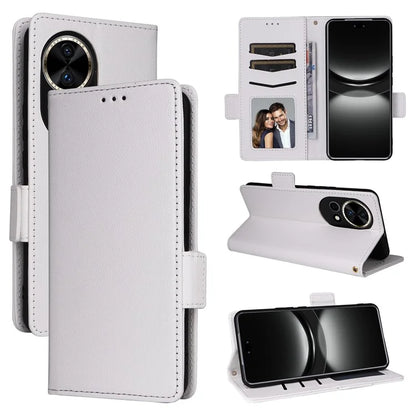 For Huawei nova 12 5G Cell Phone Case Litchi Texture Leather Wallet Protective Folio Cover