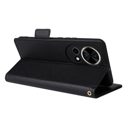 For Huawei nova 12 5G Cell Phone Case Litchi Texture Leather Wallet Protective Folio Cover