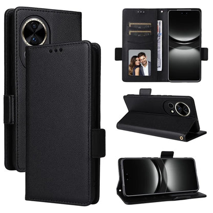 For Huawei nova 12 5G Cell Phone Case Litchi Texture Leather Wallet Protective Folio Cover