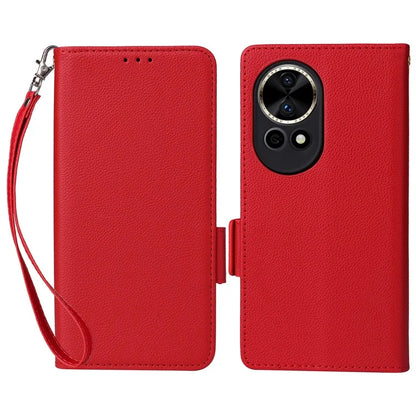 For Huawei nova 12 5G Cell Phone Case Litchi Texture Leather Wallet Protective Folio Cover