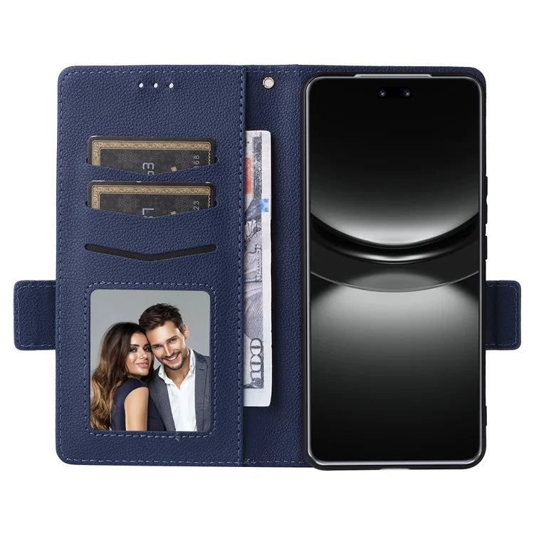 For Huawei nova 12 5G Cell Phone Case Litchi Texture Leather Wallet Protective Folio Cover