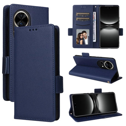 For Huawei nova 12 5G Cell Phone Case Litchi Texture Leather Wallet Protective Folio Cover