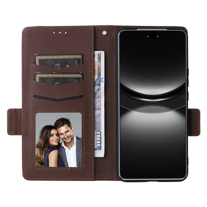 For Huawei nova 12 5G Cell Phone Case Litchi Texture Leather Wallet Protective Folio Cover