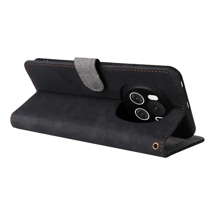 For Honor Magic6 5G Cell Phone Case RFID Blocking Drop Protection Wallet Cover with Hand Strap