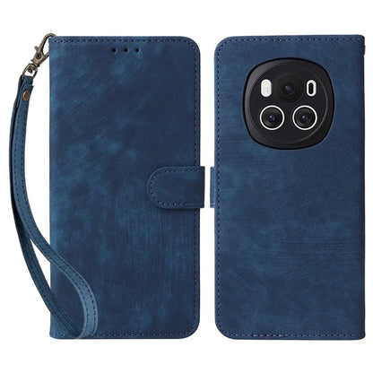 For Honor Magic6 5G Cell Phone Case RFID Blocking Drop Protection Wallet Cover with Hand Strap