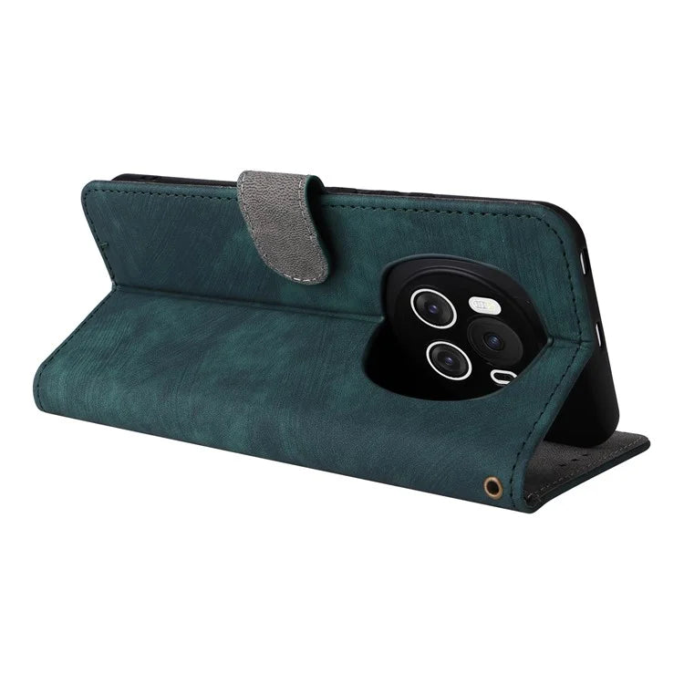For Honor Magic6 5G Cell Phone Case RFID Blocking Drop Protection Wallet Cover with Hand Strap