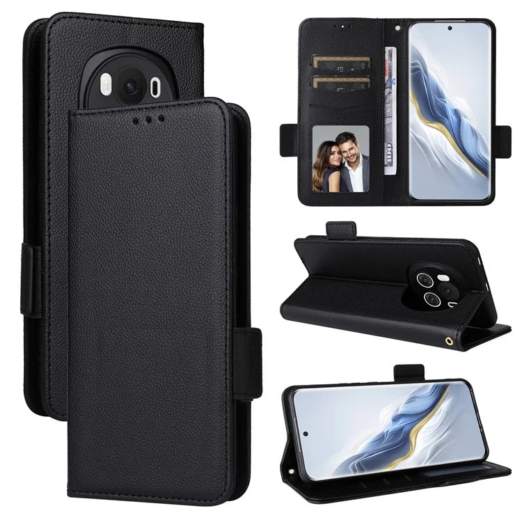 For Honor Magic6 5G Cell Phone Case Litchi Texture Wallet Folio Leather Cover