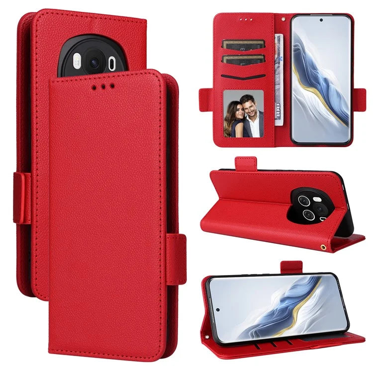 For Honor Magic6 5G Cell Phone Case Litchi Texture Wallet Folio Leather Cover