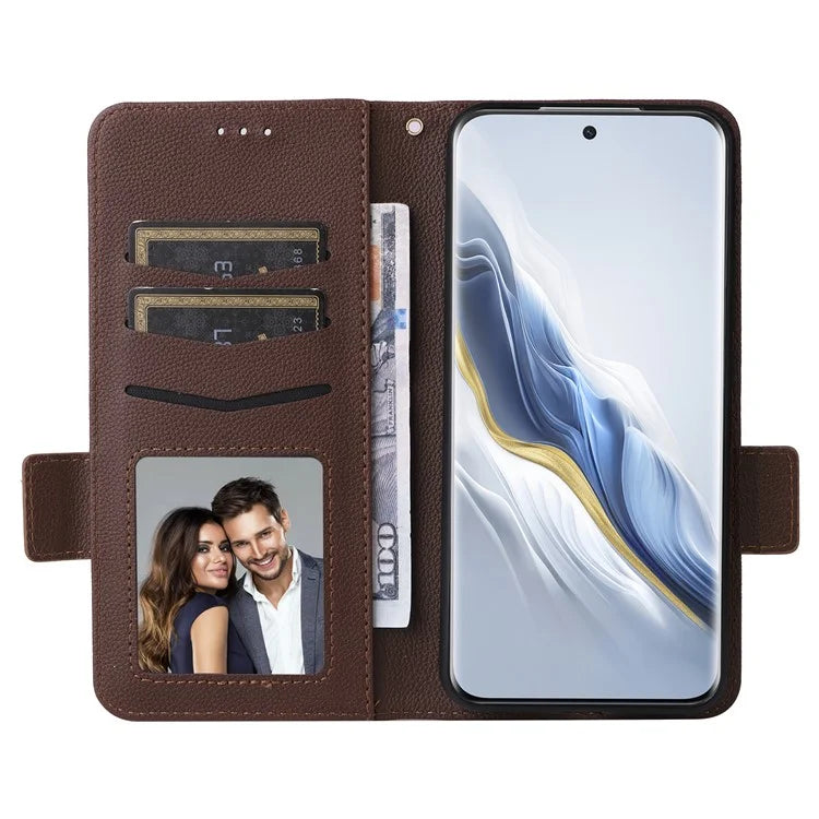 For Honor Magic6 5G Cell Phone Case Litchi Texture Wallet Folio Leather Cover