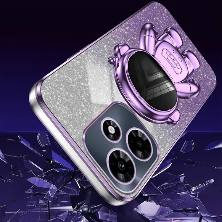 For Transsion Infinix HOT 30 Play / Transsion Infinix HOT 30 Play NFC Case Glitter Powder Kickstand PC+TPU Phone Cover