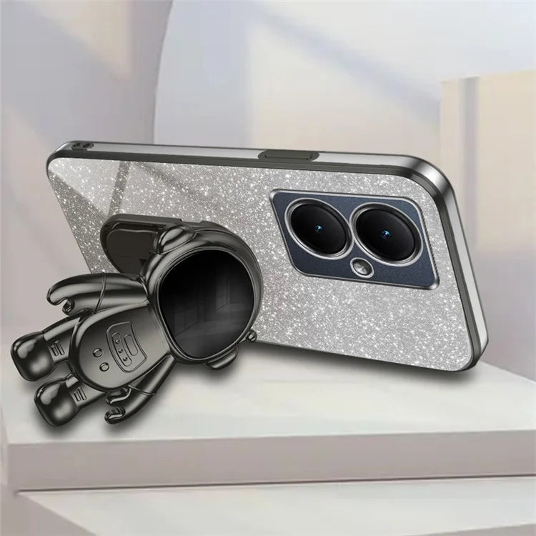 Dustproof Phone Case for vivo Y35m+ 5G / Y35+ 5G / Y27 4G Cover Stable Kickstand PC+TPU Phone Shell