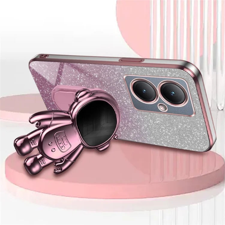 Dustproof Phone Case for vivo Y35m+ 5G / Y35+ 5G / Y27 4G Cover Stable Kickstand PC+TPU Phone Shell