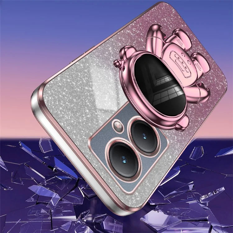 Dustproof Phone Case for vivo Y35m+ 5G / Y35+ 5G / Y27 4G Cover Stable Kickstand PC+TPU Phone Shell