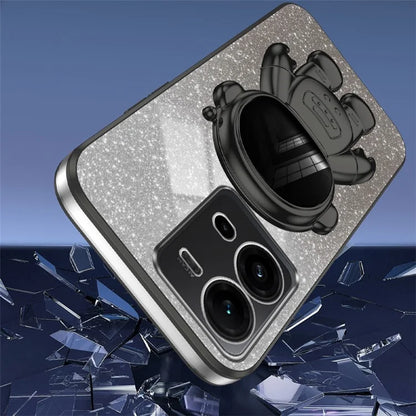 Anti-Scratch Phone Case for vivo V25 5G Astronaut Kickstand PC+TPU Cover Phone Shell