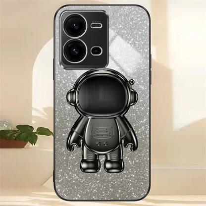 Anti-Scratch Phone Case for vivo V25 5G Astronaut Kickstand PC+TPU Cover Phone Shell