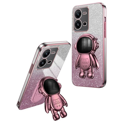Anti-Scratch Phone Case for vivo V25 5G Astronaut Kickstand PC+TPU Cover Phone Shell