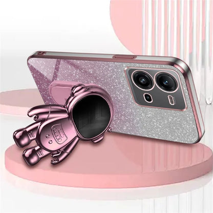 Anti-Scratch Phone Case for vivo V25 5G Astronaut Kickstand PC+TPU Cover Phone Shell
