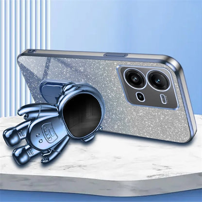 Anti-Scratch Phone Case for vivo V25 5G Astronaut Kickstand PC+TPU Cover Phone Shell
