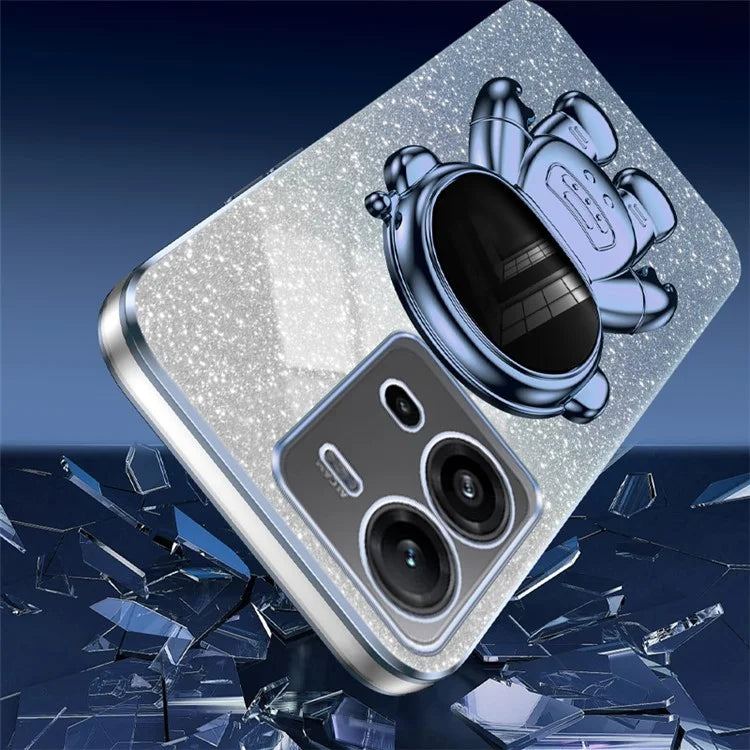 Anti-Scratch Phone Case for vivo V25 5G Astronaut Kickstand PC+TPU Cover Phone Shell