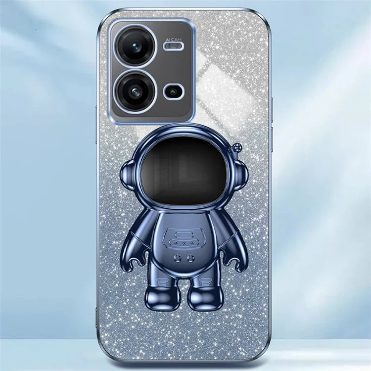 Anti-Scratch Phone Case for vivo V25 5G Astronaut Kickstand PC+TPU Cover Phone Shell