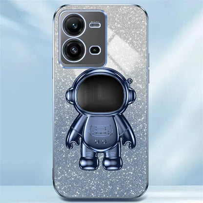 Anti-Scratch Phone Case for vivo V25 5G Astronaut Kickstand PC+TPU Cover Phone Shell
