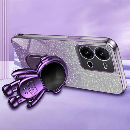 Anti-Scratch Phone Case for vivo V25 5G Astronaut Kickstand PC+TPU Cover Phone Shell