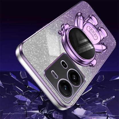 Anti-Scratch Phone Case for vivo V25 5G Astronaut Kickstand PC+TPU Cover Phone Shell
