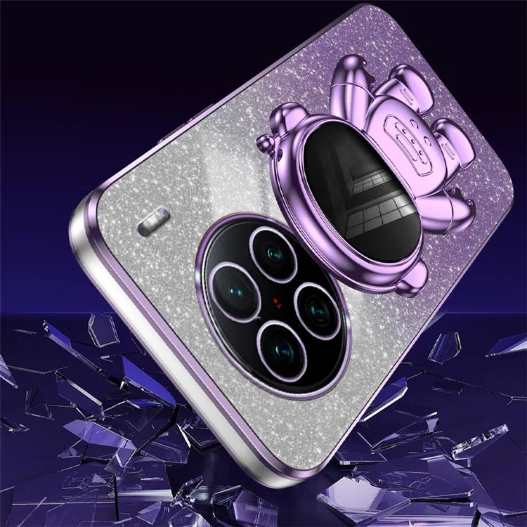 For vivo X90 Pro+ 5G Electroplating PC+TPU Cell Phone Case Dustproof Kickstand Cover