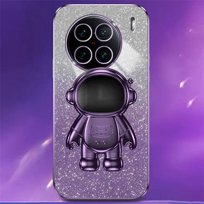 For vivo X90 Pro+ 5G Electroplating PC+TPU Cell Phone Case Dustproof Kickstand Cover