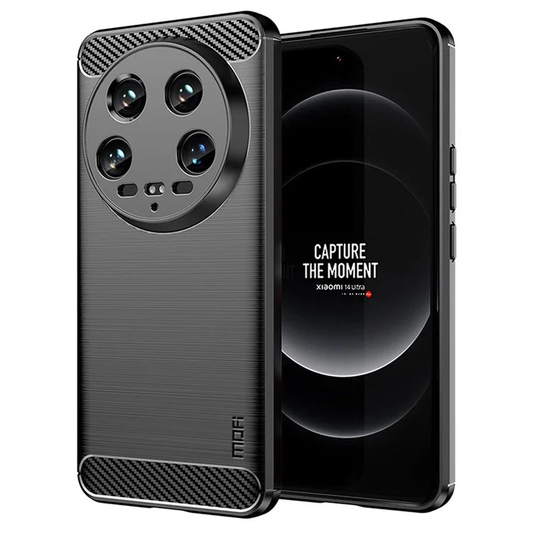 MOFI JK TPU Series-1 For Xiaomi 14 Ultra TPU Case Protective Phone Cover Carbon Fiber Texture