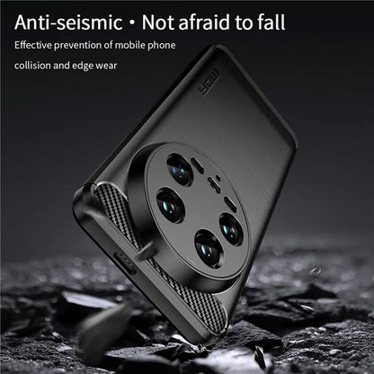 MOFI JK TPU Series-1 For Xiaomi 14 Ultra TPU Case Protective Phone Cover Carbon Fiber Texture