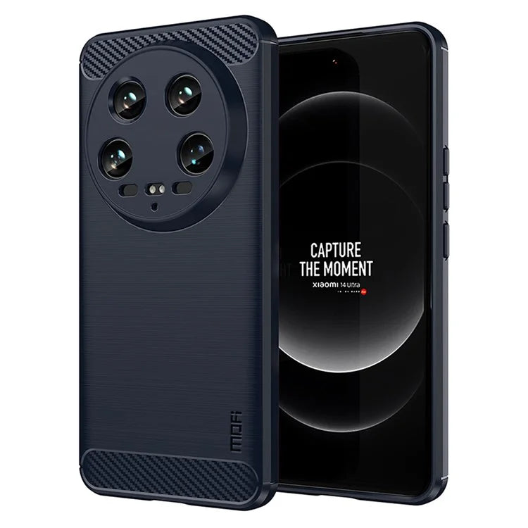 MOFI JK TPU Series-1 For Xiaomi 14 Ultra TPU Case Protective Phone Cover Carbon Fiber Texture