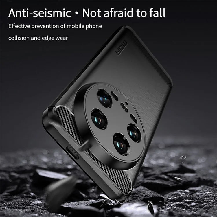 MOFI JK TPU Series-1 For Xiaomi 14 Ultra TPU Case Protective Phone Cover Carbon Fiber Texture
